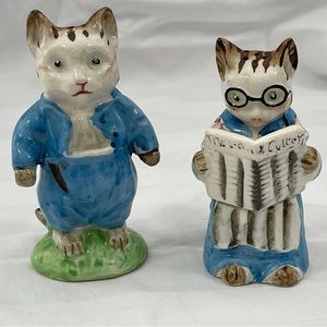 VERY RARE FIND! Vintage Beatrix Potter Kitty Salt & Pepper Shakers (1950’s)